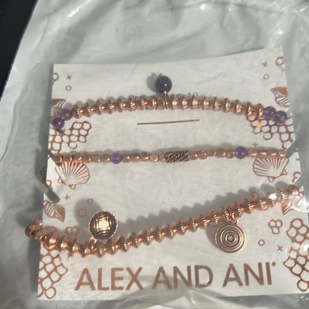 Alex and Ani Whale Tail Stretch set of 3